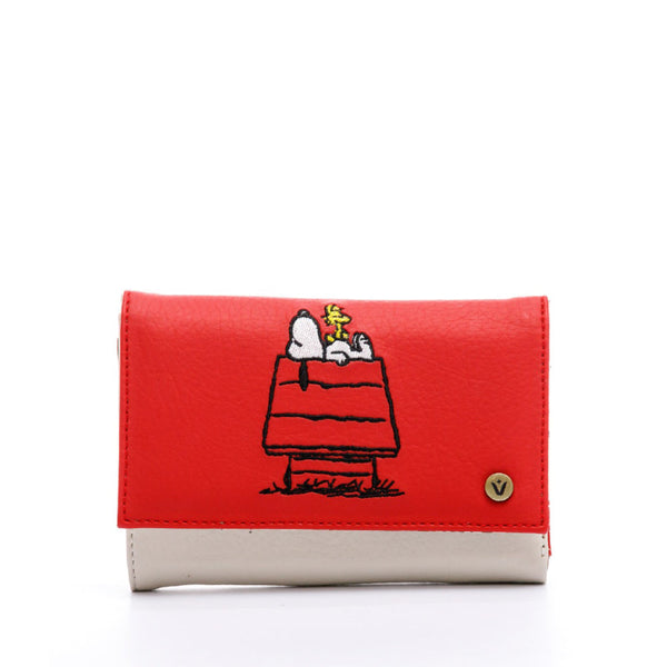 WALLET PARA MUJER MONACO SNOOPY ROJA  EN CUERO VEGANO