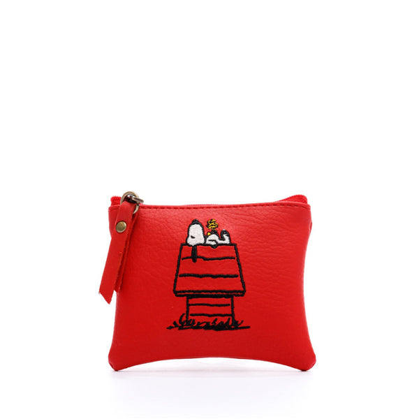 MONEDERO PARA MUJER EGIPTO SNOOPY ROJO EN CUERO VEGANO